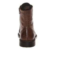 FRANCO FEDELE 1217 STIVALETTO STRINGATO INGLESE PELLE SFUMATA MARRONE