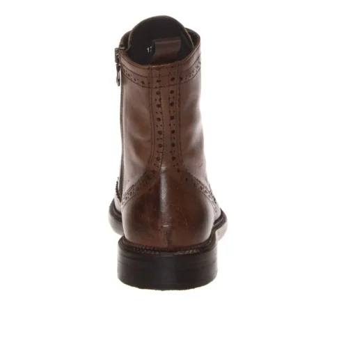 FRANCO FEDELE 1217 STIVALETTO STRINGATO INGLESE PELLE SFUMATA MARRONE