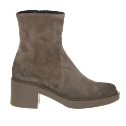 FRAU 80C7 STIVALETTO CAMOSCIO BEIGE TACCO LARGO