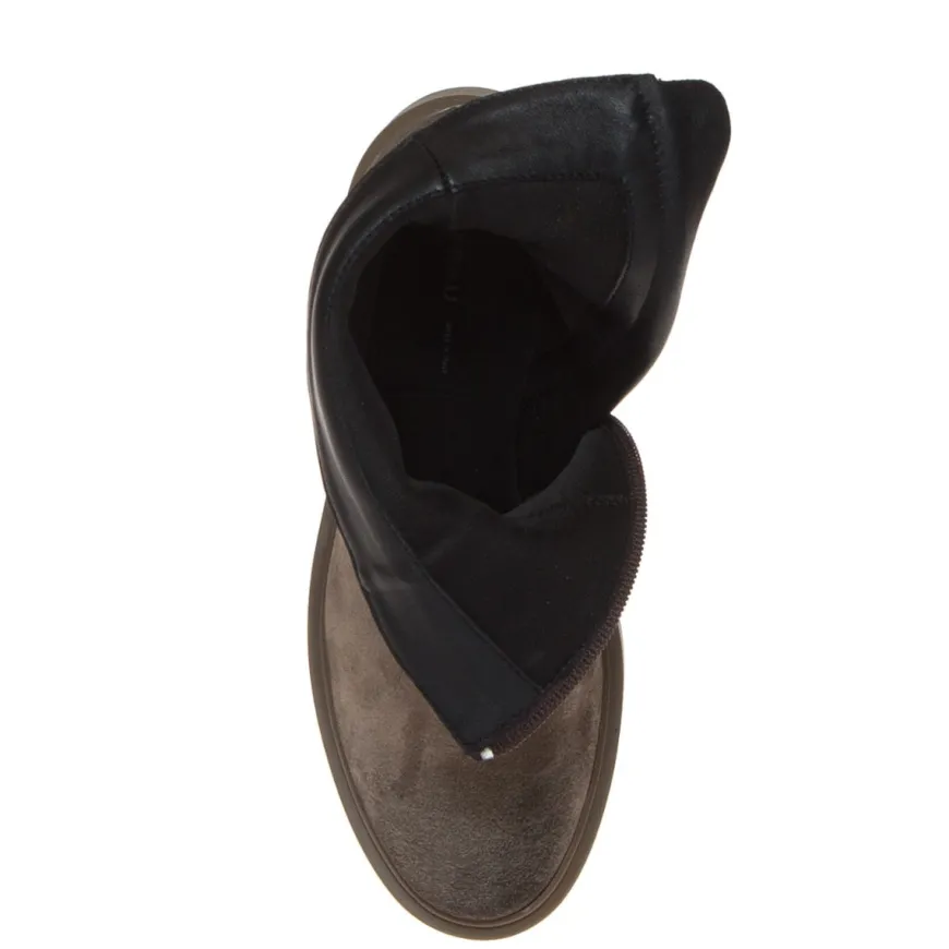 FRAU 80C7 STIVALETTO CAMOSCIO BEIGE TACCO LARGO