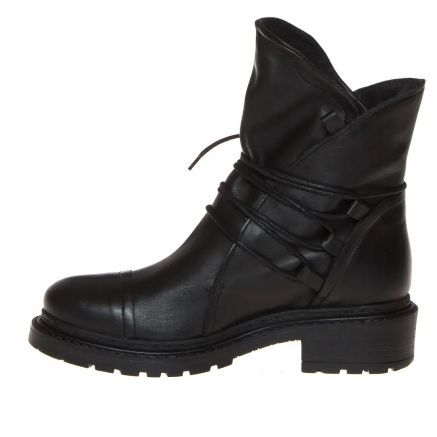 FRAU 84N4 STIVALETTO LACCIO PELLE NERO
