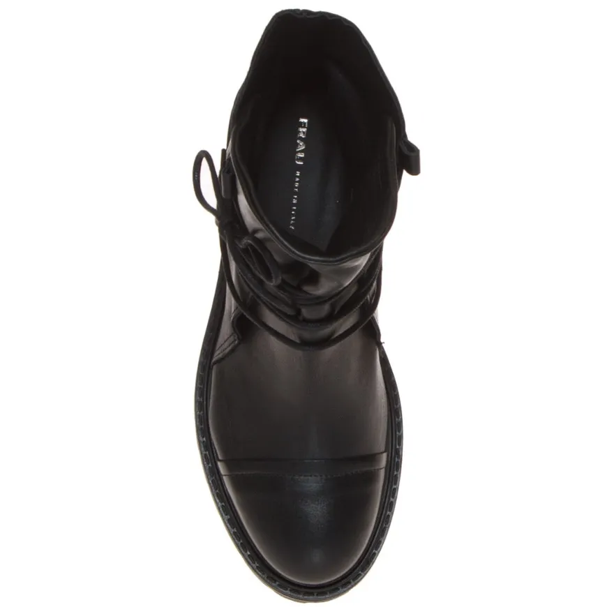 FRAU 84N4 STIVALETTO LACCIO PELLE NERO