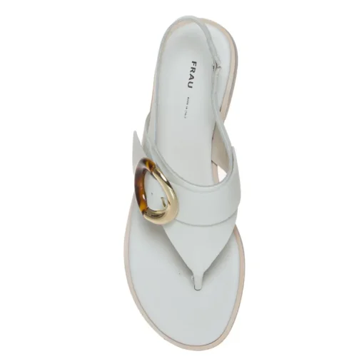 FRAU 86T8 SANDALO BIANCO FIBBIA MACULATA
