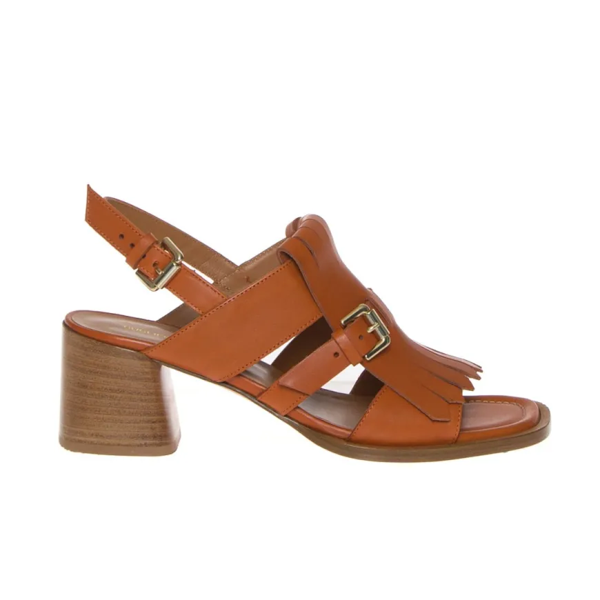 GUGLIELMO ROTTA GYPSY SANDALO FRANGIA MARRONE RUGGINE