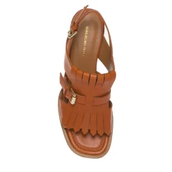 GUGLIELMO ROTTA GYPSY SANDALO FRANGIA MARRONE RUGGINE