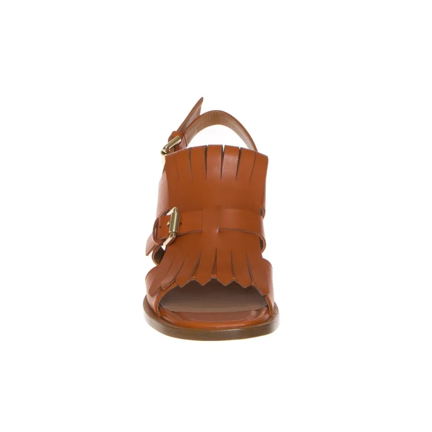 GUGLIELMO ROTTA GYPSY SANDALO FRANGIA MARRONE RUGGINE