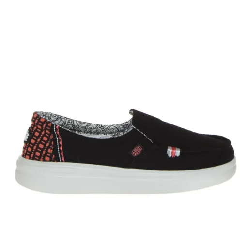 HEY DUDE MISTY RISE SLIPON PLATFORM CANVAS NERO