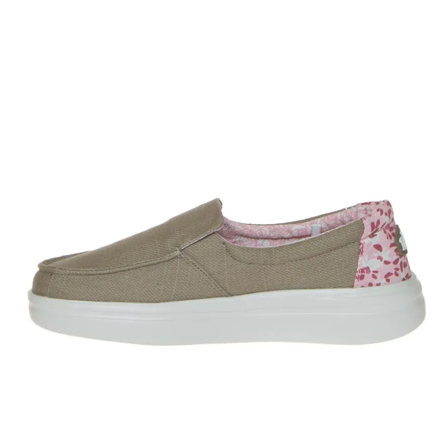 HEY DUDE MISTY RISE SLIPON PLATFORM CANVAS BEIGE