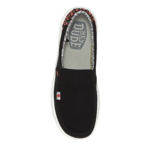 HEY DUDE MISTY RISE SLIPON PLATFORM CANVAS NERO