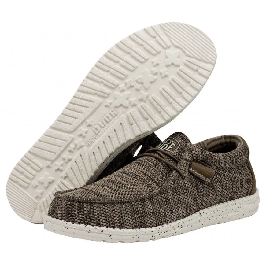 HEY DUDE SLIPON WALLY SOX 40019-255 MESH MARRONE