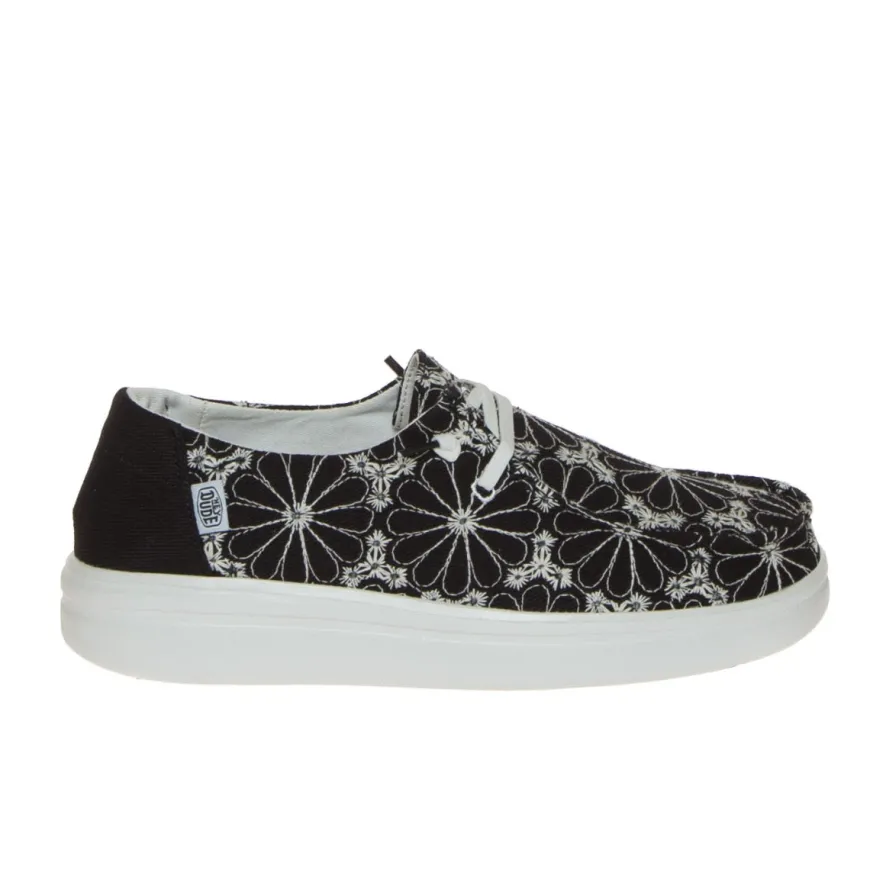HEY DUDE WENDY RISE SLIPON PLATFORM PIZZO NERO
