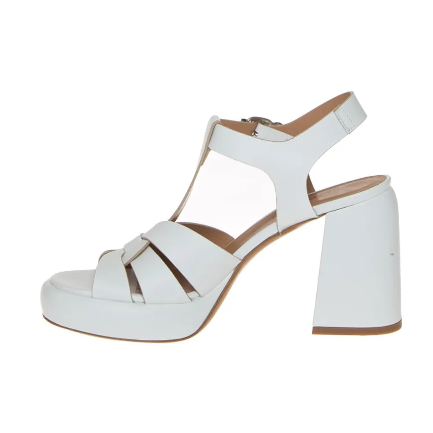 LAURA BELLARIVA 8990 SANDALO PLATFORM PELLE BIANCO