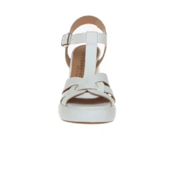 LAURA BELLARIVA 8990 SANDALO PLATFORM PELLE BIANCO