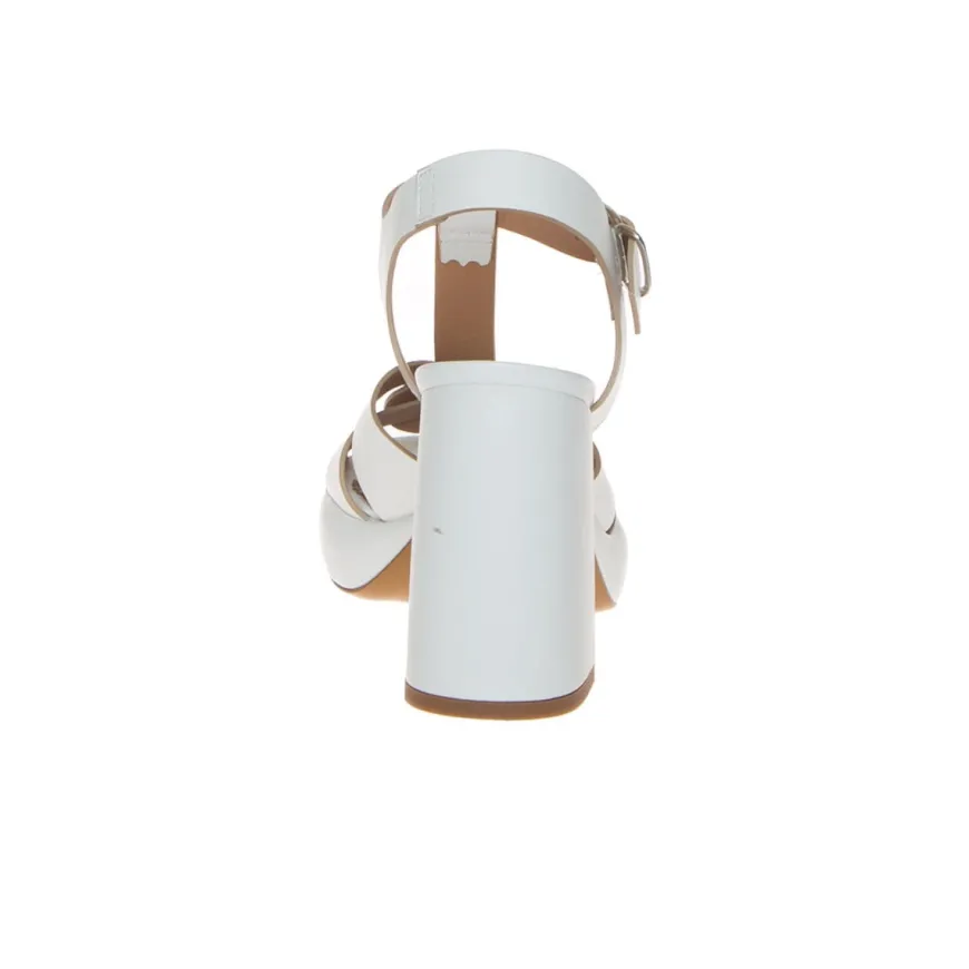 LAURA BELLARIVA 8990 SANDALO PLATFORM PELLE BIANCO