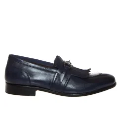 LENDINI F71 MOCASSINO MORSETTO PELLE SPAZZOLATA BLU