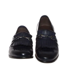 LENDINI F71 MOCASSINO MORSETTO PELLE SPAZZOLATA BLU