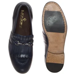 LENDINI F71 MOCASSINO MORSETTO PELLE SPAZZOLATA BLU