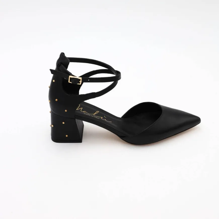 MALÙ DECOLLETE 1154 TACCO BORCHIE NERO