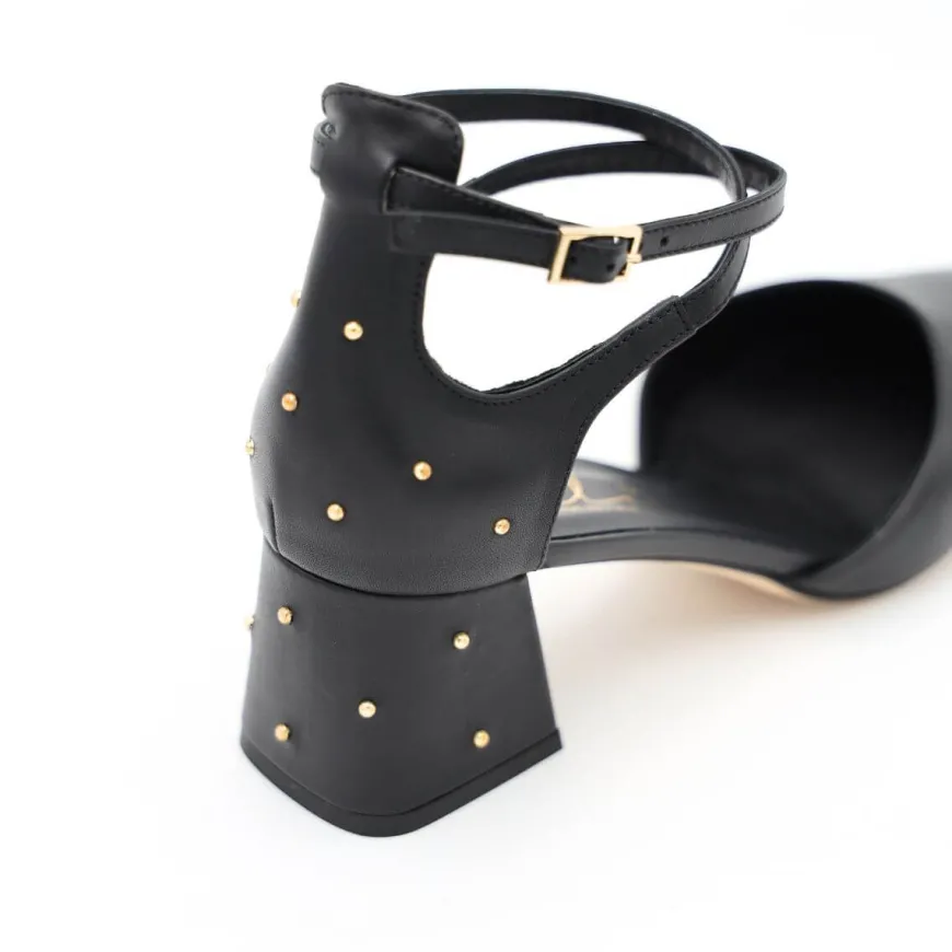 MALÙ DECOLLETE 1154 TACCO BORCHIE NERO