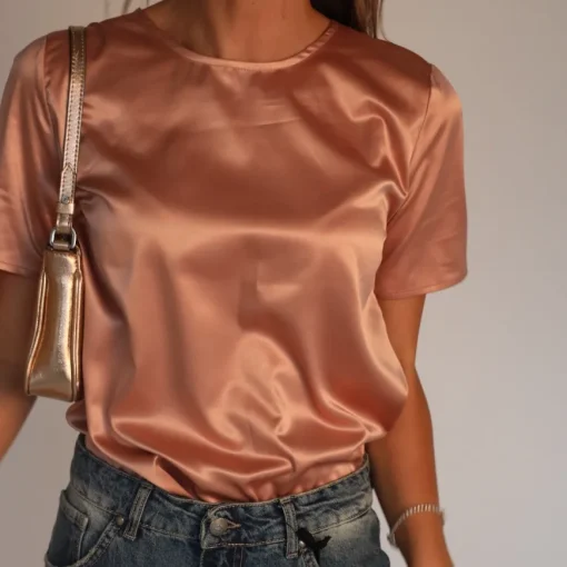 MARKUP MW21011 MAGLIA EFFETTO RASO ROSA