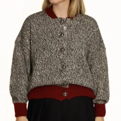 MARYLEY CARDIGAN 24IB830 BIANCO/GRIGIO