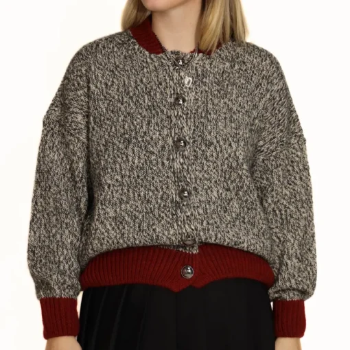 MARYLEY CARDIGAN 24IB830 BIANCO/GRIGIO