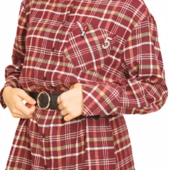 MARYLEY VESTITO 24IB377 QUADRI BORDEAUX