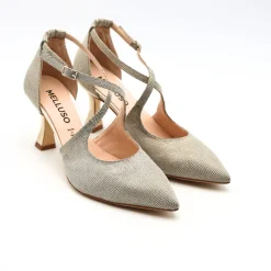 MELLUSO DECOLLETE E1631Z GLITTER PLATINO