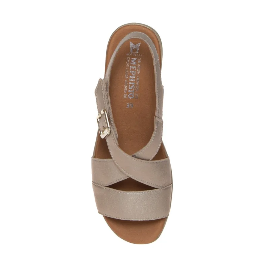 MEPHISTO SANDALO CLAUDINE LAMINATO PLATINO