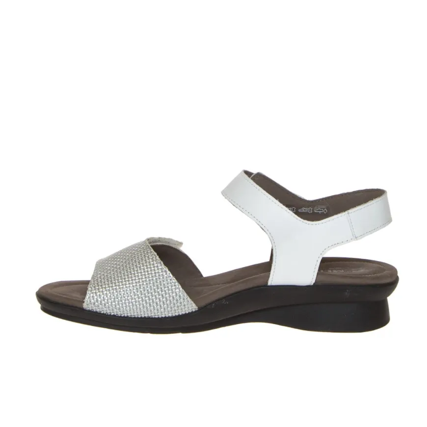 MEPHISTO SANDALO PATTIE PELLE BIANCO-ARGENTO