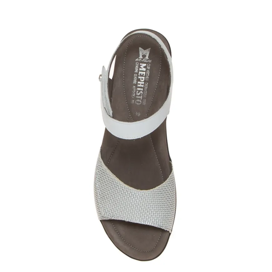 MEPHISTO SANDALO PATTIE PELLE BIANCO-ARGENTO