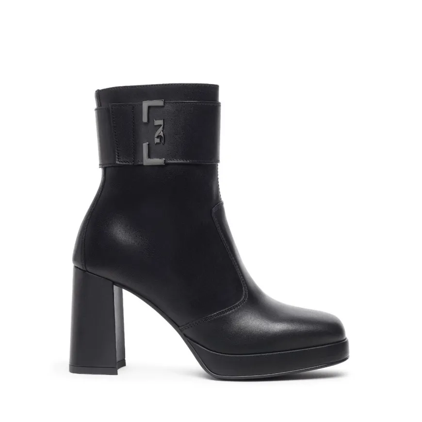 NERO GIARDINI I308220D-100 STIVALETTO PELLE NERO