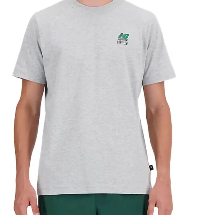 NEW BALANCE T-SHIRT MT41586-AG GRIGIO