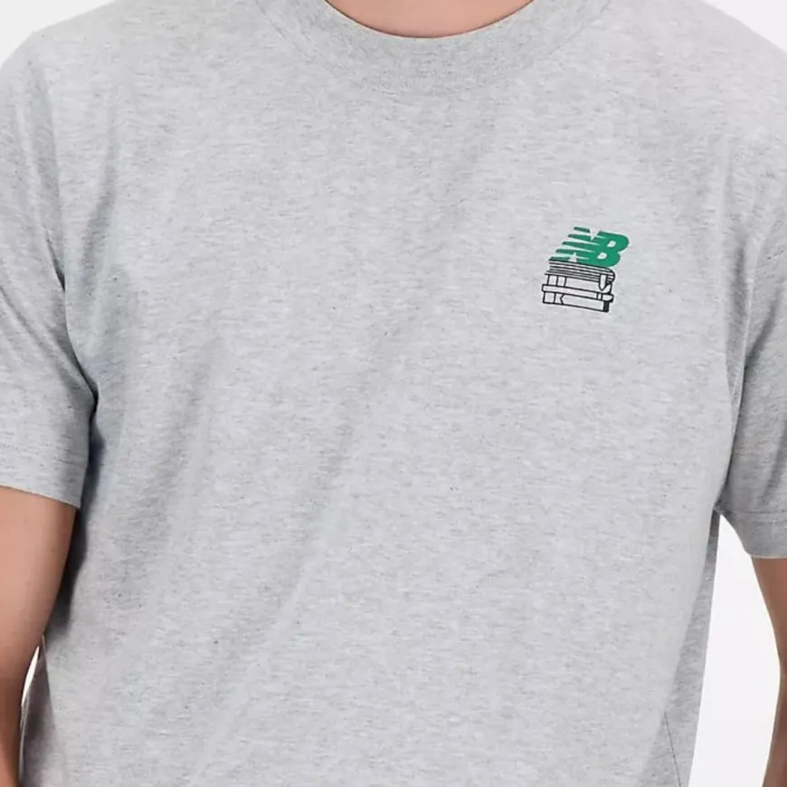 NEW BALANCE T-SHIRT MT41586-AG GRIGIO