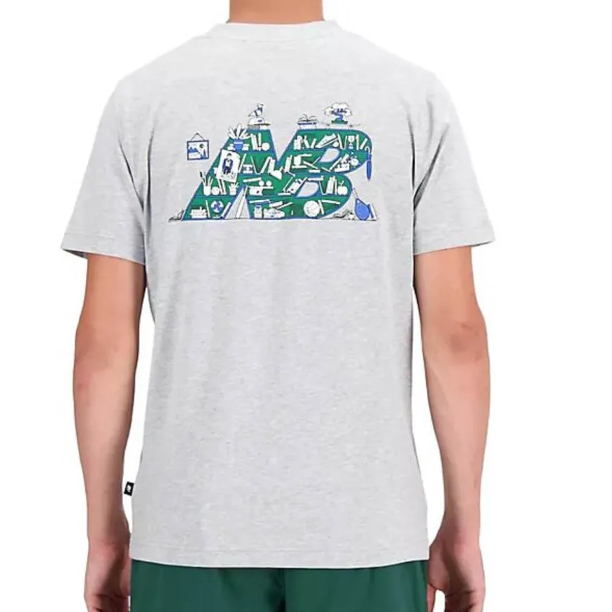 NEW BALANCE T-SHIRT MT41586-AG GRIGIO