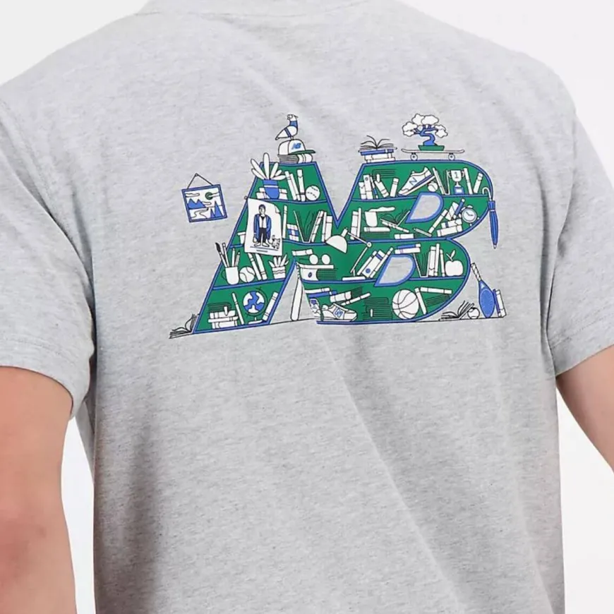 NEW BALANCE T-SHIRT MT41586-AG GRIGIO