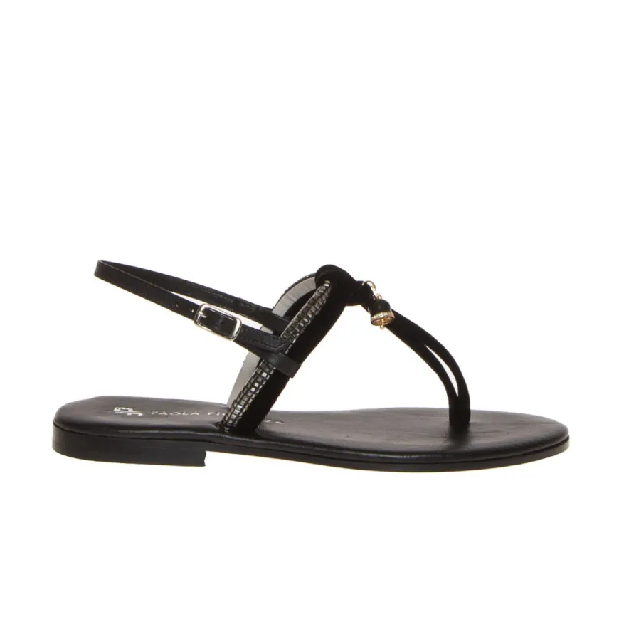 PAOLA FIORENZA SS2319 SANDALO VELLUTO NERO