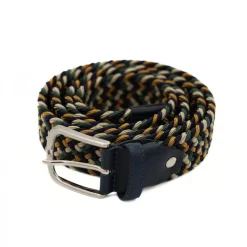 PRATENICE CINTURA UOMO 802-35 INTRECCIO MULTICOLOR SENAPE