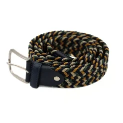 PRATENICE CINTURA UOMO 802-35 INTRECCIO MULTICOLOR SENAPE