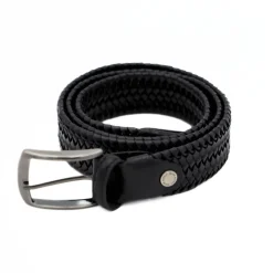 PRATENICE CINTURA UOMO 867 PELLE INTRECCIO NERO