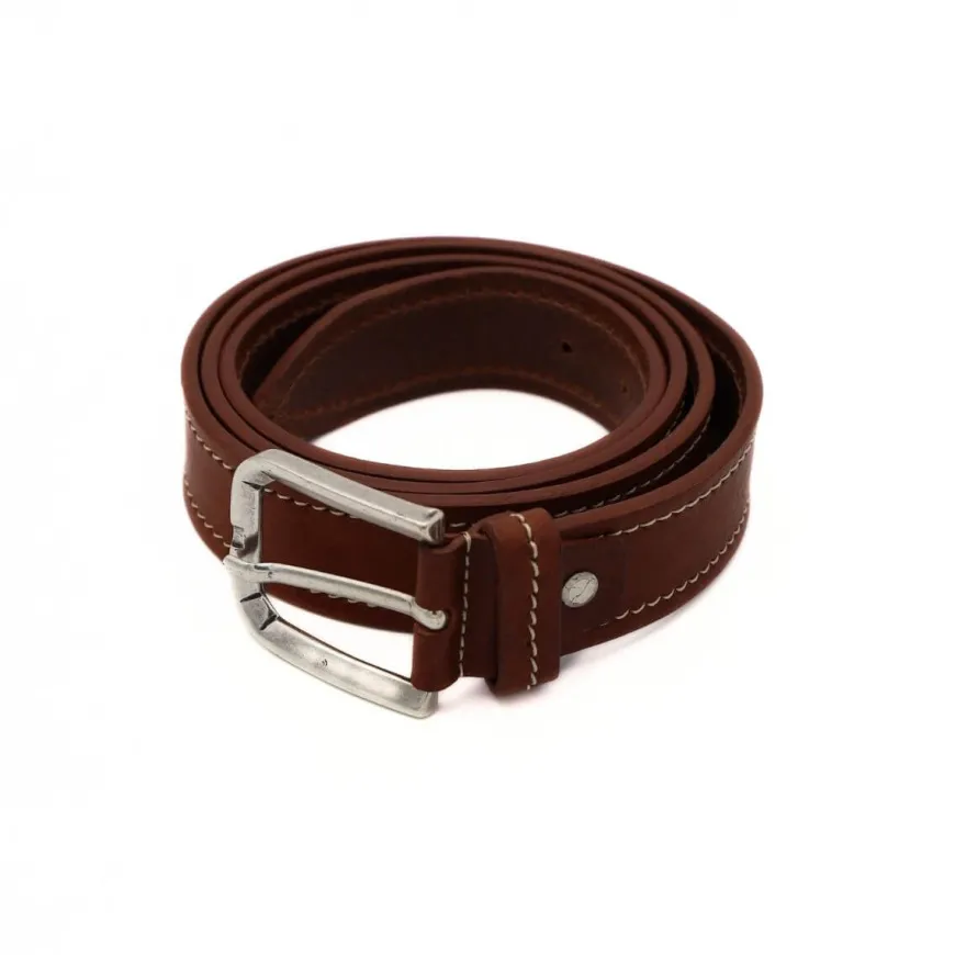 PRATENICE CINTURA UOMO 589-35 PELLE CUOIO CUCITURE