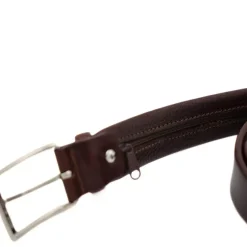 PRATENICE CINTURA UOMO 035-2 PELLE TESTA DI MORO ZIP PORTA-SOLDI