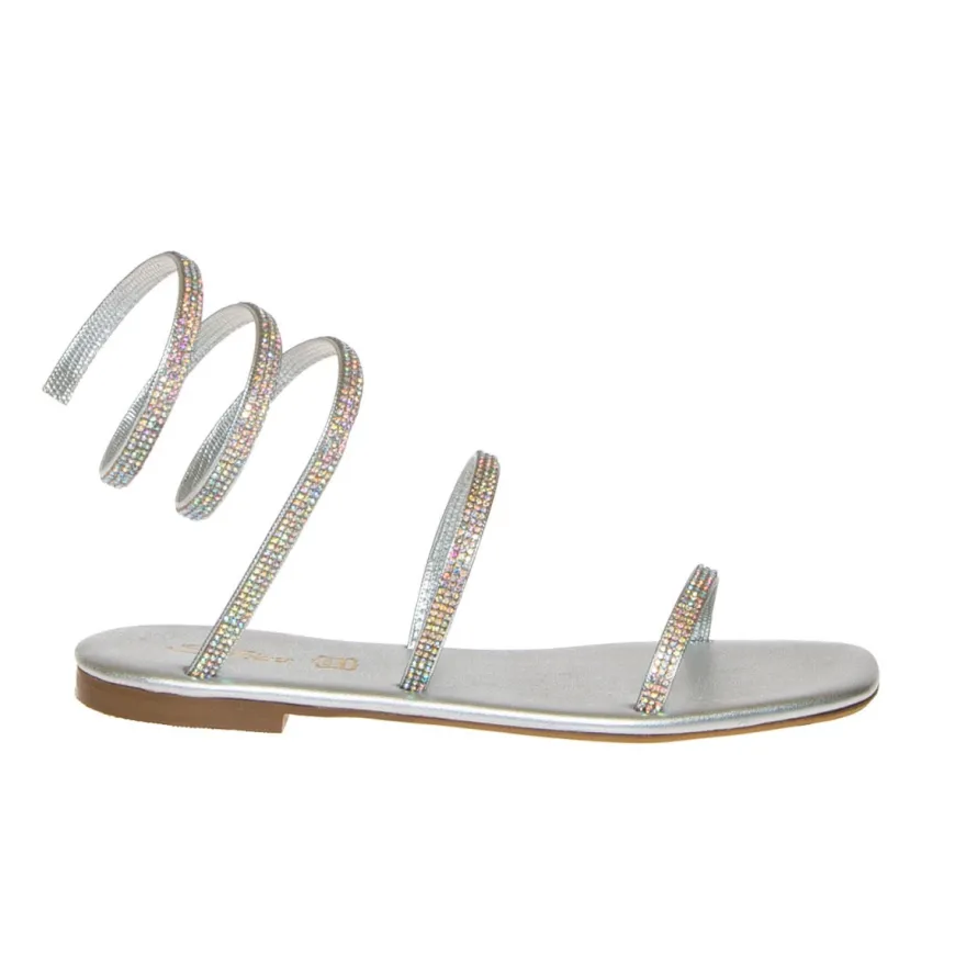 SAN PIERO E34006 SANDALO SCHIAVA ARGENTO STRASS