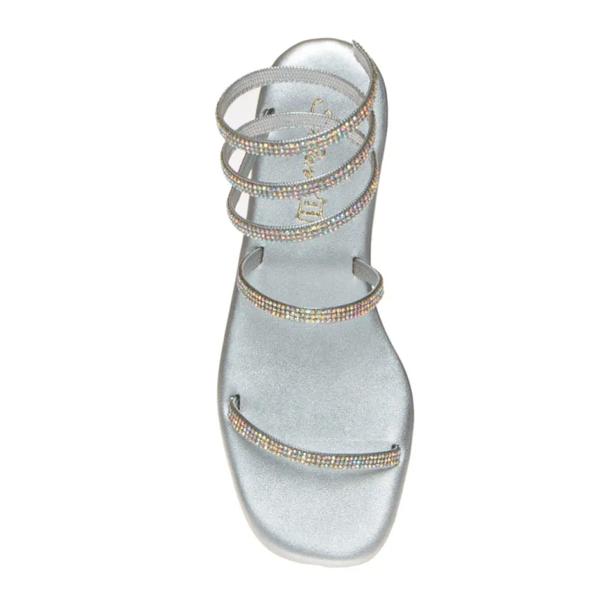 SAN PIERO E34006 SANDALO SCHIAVA ARGENTO STRASS