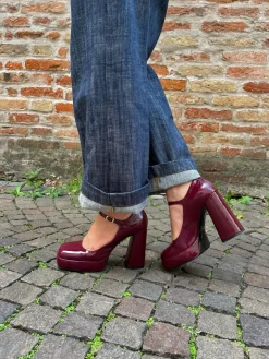 SILVIA ROSSINI 555 DECOLLETE DONNA BORDEAUX BEBE TACCO