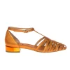 SILVIA ROSSINI 612 SANDALO GABBIA LAMINATA ARANCIO