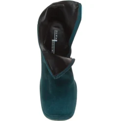 SILVIA ROSSINI 498 STIVALETTO BASSO DONNA VERDE PETROLIO PLATEAU