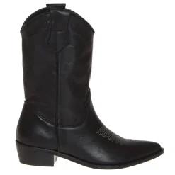 THE FLOW M301 STIVALE TRONCHETTO TEXANO PELLE NERO
