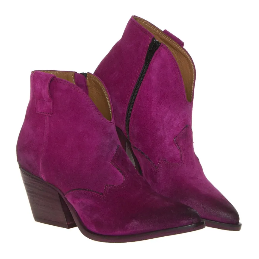 THE FLOW M600 STIVALETTO TEXANO SCAMOSCIATO FUXIA