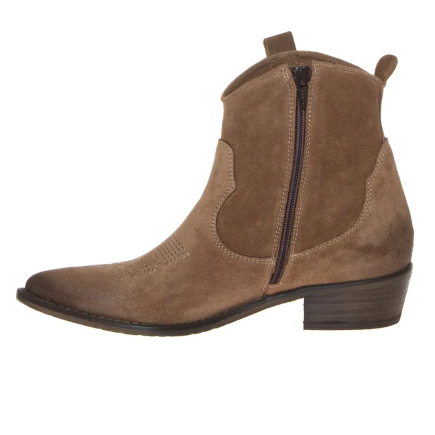 THE FLOW M305 STIVALETTO TEXANO PELLE SCAMOSCIATA SABBIA